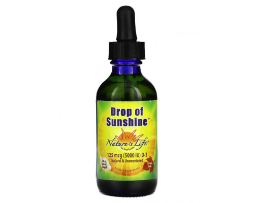 Витамин D Nature's Life, Drop Of Sunshine, 125 мкг (5000 МЕ), 60 мл (2 жидк. Унции) Витамин D Nature's Life, Drop Of Sunshine, 125 мкг (5000 МЕ), 60 мл (2 жидк. Унции)