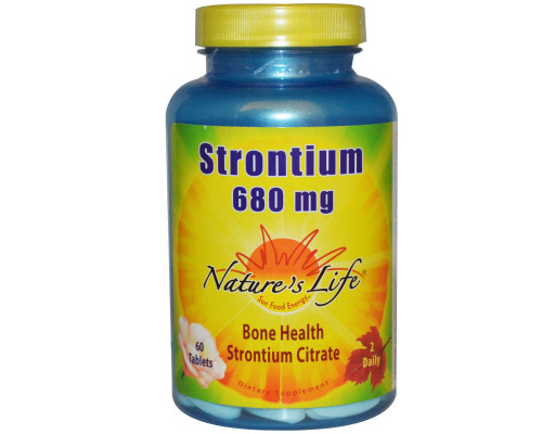 Nature's Life, Стронций, 680 мг, 60 таблеток Nature's Life, Стронций, 680 мг, 60 таблеток