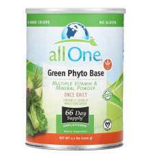 Витаминно-минеральные комплексы All One, Nutritech, Green Phyto Base, мультивитаминный комплекс из витаминов и минералов, в порошке, без добавок, 1000 г (2,2 фунта)