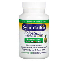 Symbiotics Жевательные ананасовые таблетки Colostrum Plus 120 Жевательных Таблеток