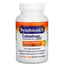 Symbiotics Молозиво плюс апельсиновый крем 120 жевательных таблеток