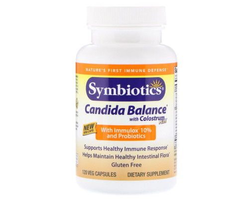 Symbiotics Кандида баланс с колострум Плюс и пробиотиками 120 капсул Symbiotics Кандида баланс с колострум Плюс и пробиотиками 120 капсул