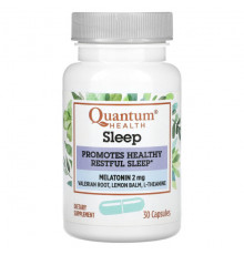 Для здорового сна Quantum Health, Sleep, мелатонин`` 30 капсул
