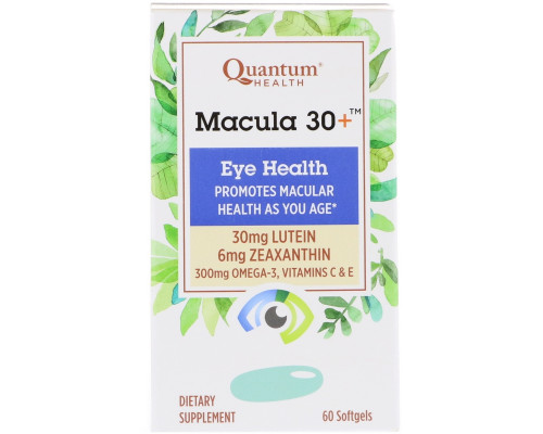 Quantum Health, Macula 30+, Eye Health, 60 Softgels Quantum Health, Macula 30+, Eye Health, 60 Softgels