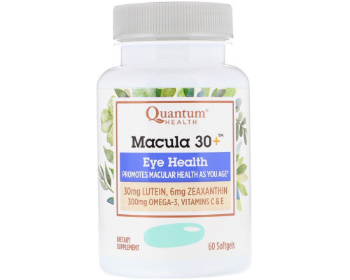 Quantum Health, Macula 30+, Eye Health, 60 Softgels Quantum Health, Macula 30+, Eye Health, 60 Softgels