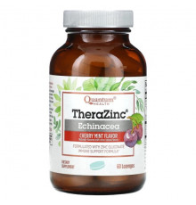 Эхинацея Quantum Health, TheraZinc, эхинацея, вишня и мята, 60 пастилок