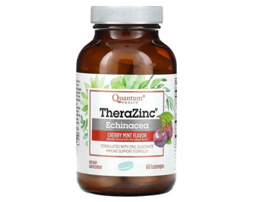Эхинацея Quantum Health, TheraZinc, эхинацея, вишня и мята, 60 пастилок Эхинацея Quantum Health, TheraZinc, эхинацея, вишня и мята, 60 пастилок