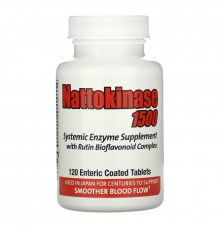 Naturally Vitamins, Наттокиназа 1500, 120 таблеток с энтеросолюбильным покрытием
