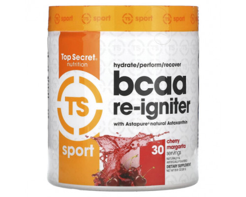Аминокислоты Top Secret Nutrition, Sport, BCAA Re-Igniter с астаксантином Astapure, вишня и маргарита, 281 г (9,91 унции) Аминокислоты Top Secret Nutrition, Sport, BCAA Re-Igniter с астаксантином Astapure, вишня и маргарита, 281 г (9,91 унции)