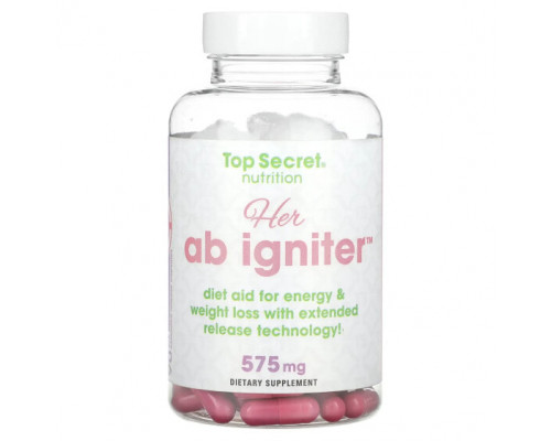 Травы и натуральные средства Top Secret Nutrition, Her, Ab Igniter, 575 мг, 90 капсул с замедленным высвобождением Травы и натуральные средства Top Secret Nutrition, Her, Ab Igniter, 575 мг, 90 капсул с замедленным высвобождением