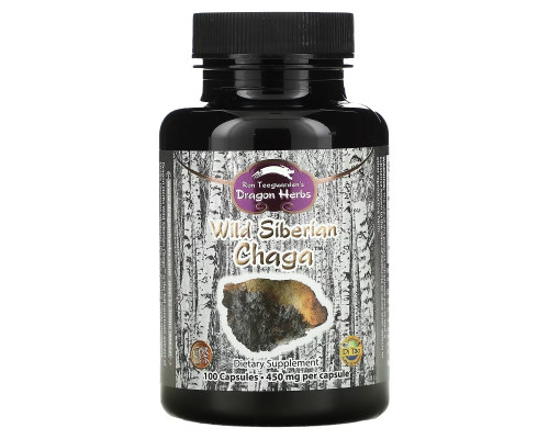Dragon Herbs Дикая сибирская чага 350 мг 100 капсул Dragon Herbs Дикая сибирская чага 350 мг 100 капсул