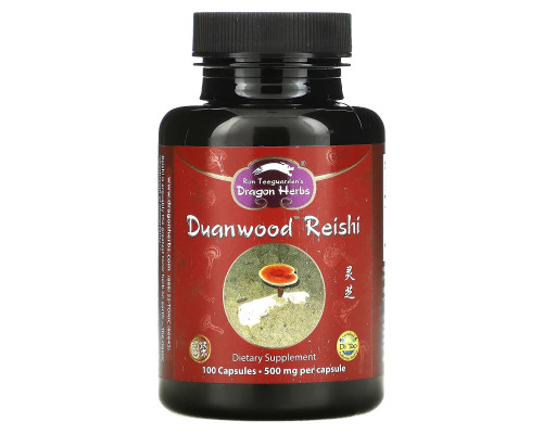 Dragon Herbs Duanwood Reishi 500 мг 100 растительных капсул Dragon Herbs Duanwood Reishi 500 мг 100 растительных капсул