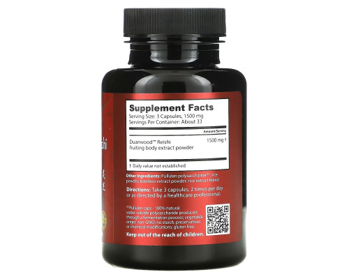 Dragon Herbs Duanwood Reishi 500 мг 100 растительных капсул Dragon Herbs Duanwood Reishi 500 мг 100 растительных капсул
