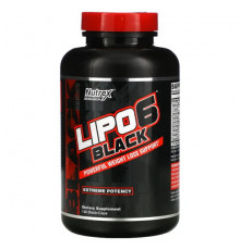 Для похудения и контроля веса Nutrex Research, LIPO-6 Black, экстремальная эффективность, 120 черных капсул