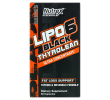 Nutrex Research, LIPO-6 Black Thyrolean, Fat Loss Support, 60 Capsules