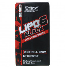 Nutrex Research, Черный ультраконцентрат Lipo-6, 30 черных капсул