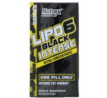 Nutrex Research, Lipo-6 Black Intense, Ultra Concentrate, 60 Black-Caps
