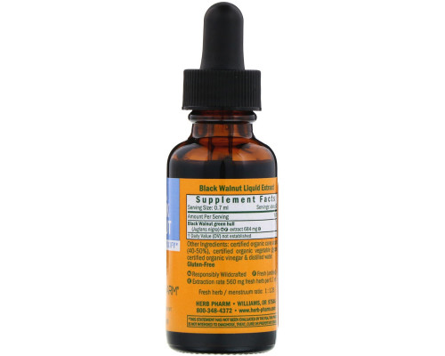 Herb Pharm, Орех черный, 1 жидкая унция (30 мл) Herb Pharm, Орех черный, 1 жидкая унция (30 мл)