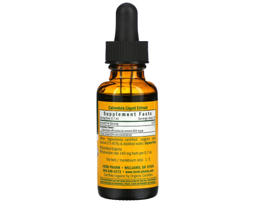 Herb Pharm, Календула, цельные цветки, 1 жидкая унция (30 мл) Herb Pharm, Календула, цельные цветки, 1 жидкая унция (30 мл)
