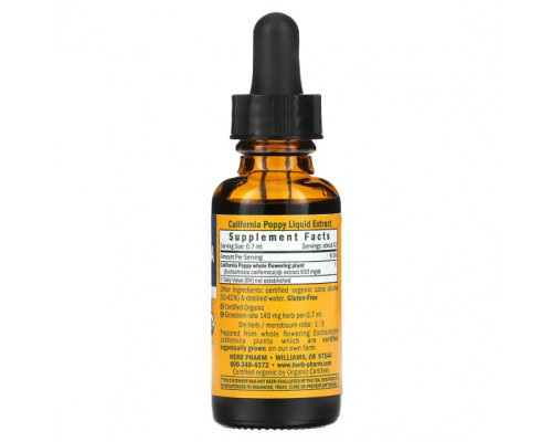 Растительные экстракты и настойки Herb Pharm, Эшшольция Калифорнийская 1 жидких унции (29.6 мл) Растительные экстракты и настойки Herb Pharm, Эшшольция Калифорнийская 1 жидких унции (29.6 мл)