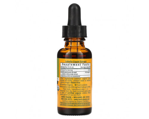 Растительные экстракты и настойки Herb Pharm, Лобелия, 1 жидкая унция (30 мл) Растительные экстракты и настойки Herb Pharm, Лобелия, 1 жидкая унция (30 мл)