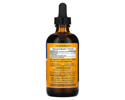 Растительные экстракты и настойки Herb Pharm, Семена овса, без спирта, 120 мл (4 жидк. Унции) Растительные экстракты и настойки Herb Pharm, Семена овса, без спирта, 120 мл (4 жидк. Унции)