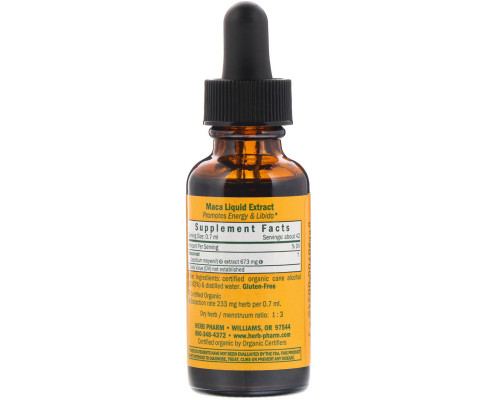 Herb Pharm, Мака, цельный корень, 1 жидкая унция (29,6 мл) Herb Pharm, Мака, цельный корень, 1 жидкая унция (29,6 мл)
