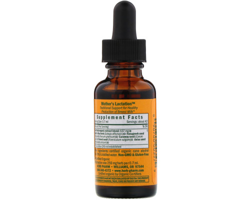 Herb Pharm, Mother's Lactation (средство для лактации), 1 жидкая унция (30 мл) Herb Pharm, Mother's Lactation (средство для лактации), 1 жидкая унция (30 мл)