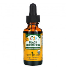 Детское здоровье Herb Pharm, Сироп для детей из бузины черной, безалкогольный, 1 жидкая унция (30 мл)