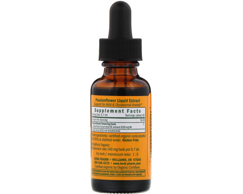 Herb Pharm, Страстоцвет, трава с цветками, 1 жидкая унция (29,6 мл) Herb Pharm, Страстоцвет, трава с цветками, 1 жидкая унция (29,6 мл)