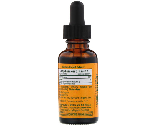 Herb Pharm, Подорожник, свежий лист, 1 жидкая унция (30 мл) Herb Pharm, Подорожник, свежий лист, 1 жидкая унция (30 мл)