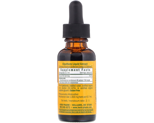 Herb Pharm, Элеутерококк, 1 жидкая унция (29,6 мл)