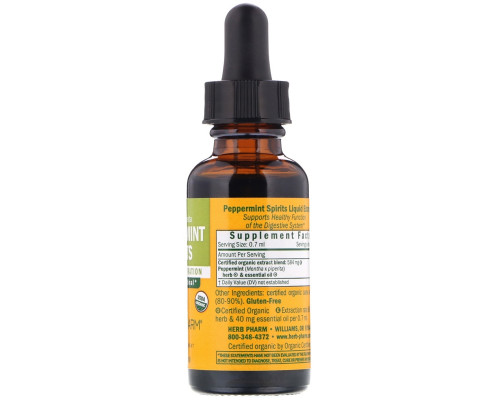 Herb Pharm, Настойка перечной мяты, 1 жидкая унция (29,6 мл) Herb Pharm, Настойка перечной мяты, 1 жидкая унция (29,6 мл)