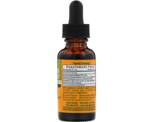 Herb Pharm, Успокоение щитовидной железы, восстановление системы, 1 жидк. унц. (30 мл) Herb Pharm, Успокоение щитовидной железы, восстановление системы, 1 жидк. унц. (30 мл)