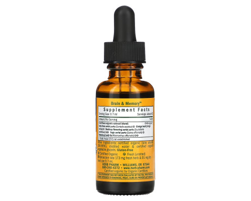 Herb Pharm, Brain & Memory, Nervous System, 1 fl oz (30 ml) Herb Pharm, Brain & Memory, Nervous System, 1 fl oz (30 ml)