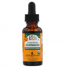 Herb Pharm, Эхинацея для детей, без спирта, со вкусом апельсина, 1 жидкая унция (30 мл)