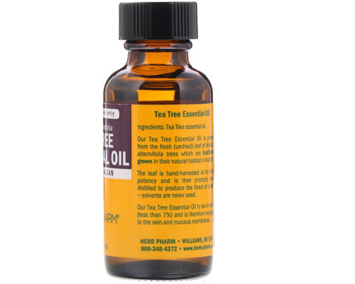 Herb Pharm, Масло Чайного Дерева 1 жидких унции (29.6 мл) Herb Pharm, Масло Чайного Дерева 1 жидких унции (29.6 мл)