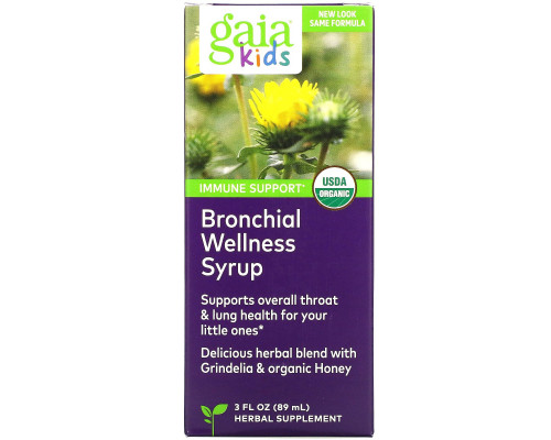Gaia Herbs Безалкогольный сироп от кашля для детей с медом и лимоном 3 жидких унции (90 мл) Gaia Herbs Безалкогольный сироп от кашля для детей с медом и лимоном 3 жидких унции (90 мл)