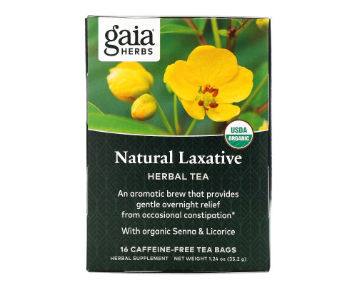 Gaia Herbs RapidRelief Herbal Tea Natural Laxative Caffeine-Free 20 Tea Bags 1.55 oz (44 g) Gaia Herbs RapidRelief Herbal Tea Natural Laxative Caffeine-Free 20 Tea Bags 1.55 oz (44 g)