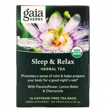 Gaia Herbs Сон и расслабление RapidRelief травяной чай без кофеина 20 чайных пакетиков 1.2 унции (34 г)