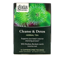 Gaia Herbs Очиститка и Детокс Травяной чай без кофеина 20 чайных пакетиков 1.41 унции (40 г)