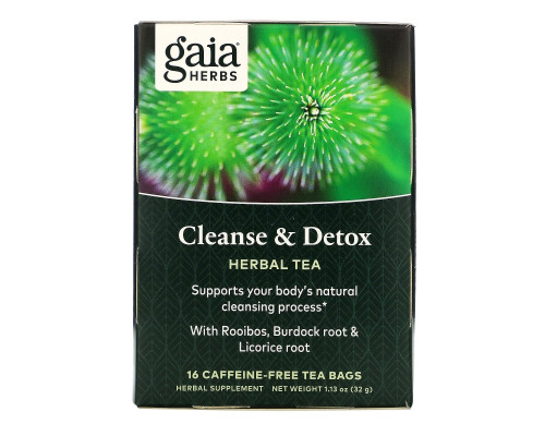 Gaia Herbs Очиститка и Детокс Травяной чай без кофеина 20 чайных пакетиков 1.41 унции (40 г) Gaia Herbs Очиститка и Детокс Травяной чай без кофеина 20 чайных пакетиков 1.41 унции (40 г)
