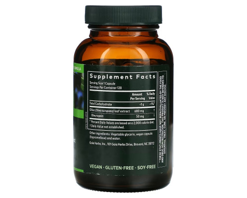 Gaia Herbs, Лист оливы, 120 жидких фито-капсул на растительной основе Gaia Herbs, Лист оливы, 120 жидких фито-капсул на растительной основе