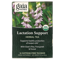 Gaia Herbs Поддержка для лактации Травяной чай без кофеина 20 чайных пакетиков 1.41 унции (40 г)