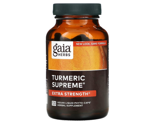 Gaia Herbs, Turmeric Supreme, 120 вегетарианских жидких фитокапсул Gaia Herbs, Turmeric Supreme, 120 вегетарианских жидких фитокапсул