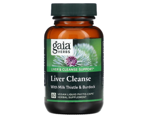 Gaia Herbs, Liver Cleanse, 60 вегетарианских фито-капсул с жидкостью Gaia Herbs, Liver Cleanse, 60 вегетарианских фито-капсул с жидкостью