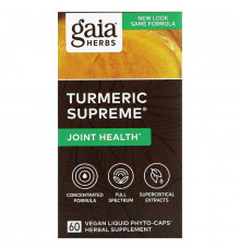 Gaia Herbs Turmeric Supreme Joint для суставов 60 вегетарианских жидких фитокапсул