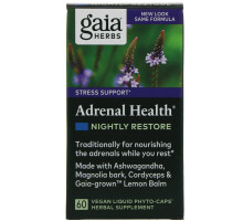Gaia Herbs, Adrenal Health, Nightly Restore, 60 Vegan Liquid Phyto-Caps
