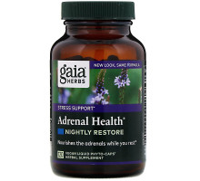 Gaia Herbs, Adrenal Health, Nightly Restore, 120 Vegan Liquid Phyto-Caps