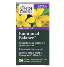 Растительные экстракты и настойки Gaia Herbs, Emotional Balance, 60 веганских капсул Phyto-Cap